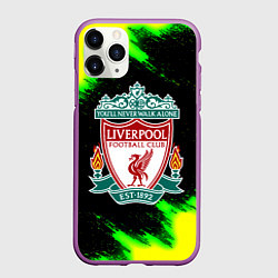 Чехол iPhone 11 Pro матовый Ливерпуль кислотные краски, цвет: 3D-фиолетовый