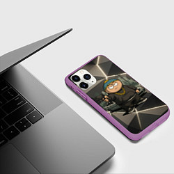 Чехол iPhone 11 Pro матовый Эрик Картман в стиле Gta, цвет: 3D-фиолетовый — фото 2