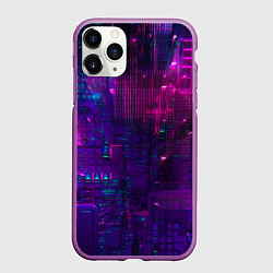 Чехол iPhone 11 Pro матовый Геометрия будущего, цвет: 3D-фиолетовый