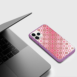 Чехол iPhone 11 Pro матовый Звездная россыпь-розовый, цвет: 3D-фиолетовый — фото 2