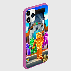 Чехол iPhone 11 Pro матовый Майнкрафт - искатели приключений, цвет: 3D-фиолетовый — фото 2