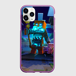 Чехол iPhone 11 Pro матовый Майнкрафт - шаман, цвет: 3D-фиолетовый