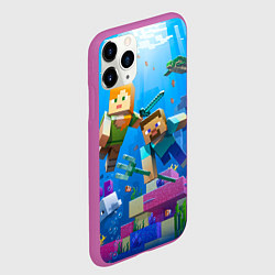 Чехол iPhone 11 Pro матовый Стив и Алекс под водой, цвет: 3D-фиолетовый — фото 2