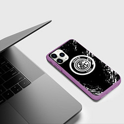 Чехол iPhone 11 Pro матовый Inter белые штрихи красок, цвет: 3D-фиолетовый — фото 2