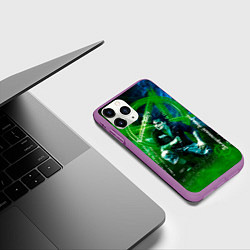 Чехол iPhone 11 Pro матовый Король и Шут - Я жив пока вы слышите меня, цвет: 3D-фиолетовый — фото 2