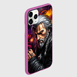 Чехол iPhone 11 Pro матовый Строгий Ведьмак, цвет: 3D-фиолетовый — фото 2