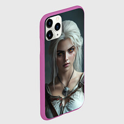 Чехол iPhone 11 Pro матовый Цири с янтарными глазами, цвет: 3D-фиолетовый — фото 2