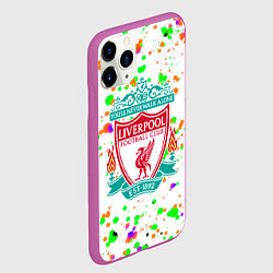 Чехол iPhone 11 Pro матовый Liverpool брызги красок текстура, цвет: 3D-фиолетовый — фото 2