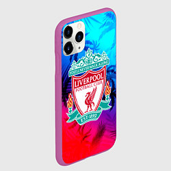Чехол iPhone 11 Pro матовый Liverpool неоновые тропики, цвет: 3D-фиолетовый — фото 2