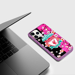 Чехол iPhone 11 Pro матовый Liverpool весенние цветы, цвет: 3D-фиолетовый — фото 2