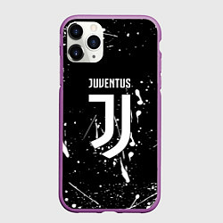 Чехол iPhone 11 Pro матовый Juventus брызги красок текстура, цвет: 3D-фиолетовый