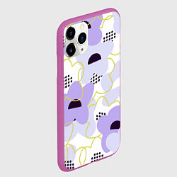 Чехол iPhone 11 Pro матовый Цветочная абстрактная геометрия, цвет: 3D-фиолетовый — фото 2