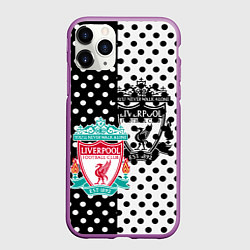 Чехол iPhone 11 Pro матовый Liverpool черно белые точки