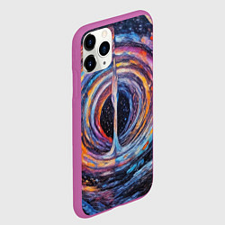 Чехол iPhone 11 Pro матовый Водоворот красок с брызгами, цвет: 3D-фиолетовый — фото 2