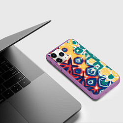 Чехол iPhone 11 Pro матовый Метаморфоза цвета и узора, цвет: 3D-фиолетовый — фото 2