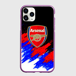 Чехол iPhone 11 Pro матовый Арсенал краски триколор, цвет: 3D-фиолетовый
