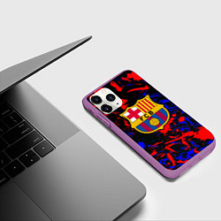 Чехол iPhone 11 Pro матовый Барселона абстрактные краски, цвет: 3D-фиолетовый — фото 2