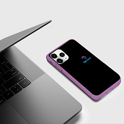 Чехол iPhone 11 Pro матовый Night beach, цвет: 3D-фиолетовый — фото 2