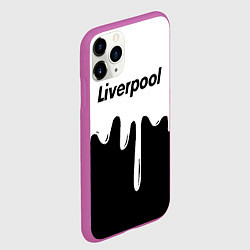 Чехол iPhone 11 Pro матовый Liverpool жидкие краски всплеск, цвет: 3D-фиолетовый — фото 2
