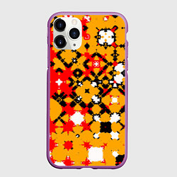 Чехол iPhone 11 Pro матовый Красно-желтая геометрическая абстракция, цвет: 3D-фиолетовый