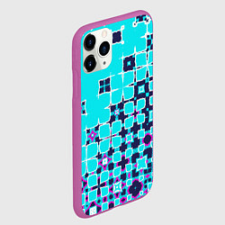 Чехол iPhone 11 Pro матовый Геометрическая метаморфоза на бирюзе, цвет: 3D-фиолетовый — фото 2