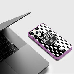 Чехол iPhone 11 Pro матовый Barcelona спортивный паттерн, цвет: 3D-фиолетовый — фото 2