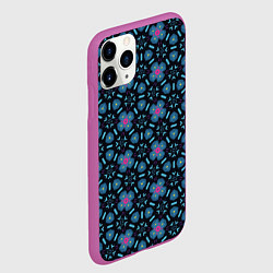 Чехол iPhone 11 Pro матовый Абстрактный цветочный паттерн, цвет: 3D-фиолетовый — фото 2