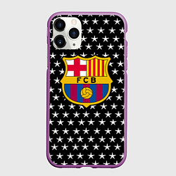 Чехол iPhone 11 Pro матовый Barcelona звезды, цвет: 3D-фиолетовый