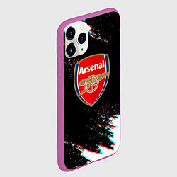 Чехол iPhone 11 Pro матовый Арсенал краски глитч текстура, цвет: 3D-фиолетовый — фото 2