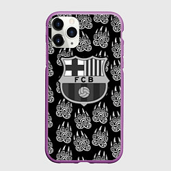 Чехол iPhone 11 Pro матовый Barcelona лапы лес, цвет: 3D-фиолетовый