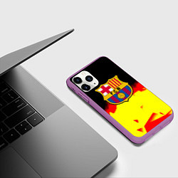 Чехол iPhone 11 Pro матовый Borussia абстракция золото геометрия, цвет: 3D-фиолетовый — фото 2