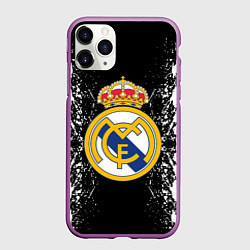 Чехол iPhone 11 Pro матовый Реал Мадрид текстура краски, цвет: 3D-фиолетовый