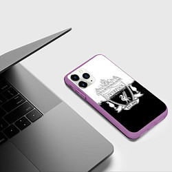 Чехол iPhone 11 Pro матовый Liverpool краски черно белые, цвет: 3D-фиолетовый — фото 2