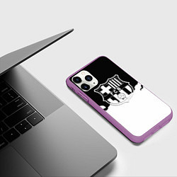 Чехол iPhone 11 Pro матовый Барселона облака краски, цвет: 3D-фиолетовый — фото 2