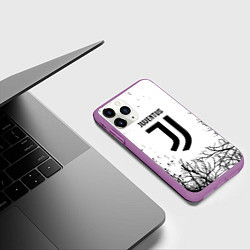 Чехол iPhone 11 Pro матовый Ювентус черные деревья, цвет: 3D-фиолетовый — фото 2