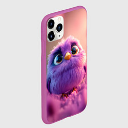 Чехол iPhone 11 Pro матовый Фиолетовая птичка, цвет: 3D-фиолетовый — фото 2