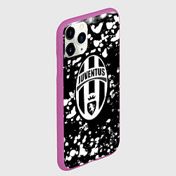 Чехол iPhone 11 Pro матовый Ювентус белые краски текстура, цвет: 3D-фиолетовый — фото 2