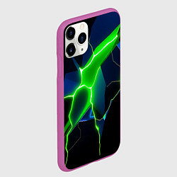 Чехол iPhone 11 Pro матовый Neon green glow, цвет: 3D-фиолетовый — фото 2