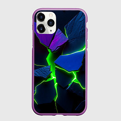 Чехол iPhone 11 Pro матовый Neon tile, цвет: 3D-фиолетовый