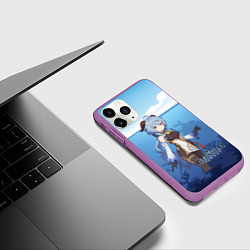 Чехол iPhone 11 Pro матовый Гань Юй аниме стиль Genshin Impact, цвет: 3D-фиолетовый — фото 2