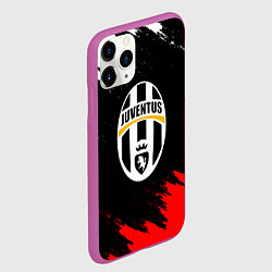 Чехол iPhone 11 Pro матовый Ювентус краски текстура, цвет: 3D-фиолетовый — фото 2