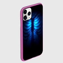 Чехол iPhone 11 Pro матовый Душа синяя - позвоночник и рёбра просвечиваются, цвет: 3D-фиолетовый — фото 2