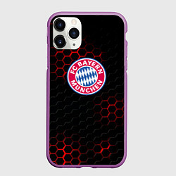 Чехол iPhone 11 Pro матовый Бавария Мюнхен текстура соты