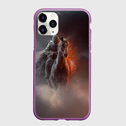 Чехол iPhone 11 Pro матовый Всадник на лошади из тумана, цвет: 3D-фиолетовый