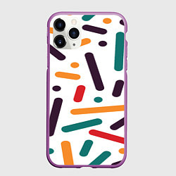 Чехол iPhone 11 Pro матовый Oval oil, цвет: 3D-фиолетовый