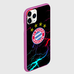 Чехол iPhone 11 Pro матовый Бавария Мюнхен неновые молнии, цвет: 3D-фиолетовый — фото 2