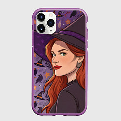 Чехол iPhone 11 Pro матовый Wich, цвет: 3D-фиолетовый