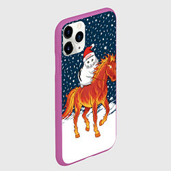 Чехол iPhone 11 Pro матовый Кот Бендер и огненный конь - 2026, цвет: 3D-фиолетовый — фото 2