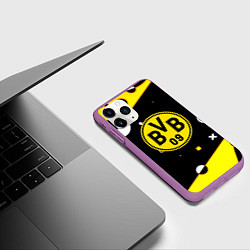 Чехол iPhone 11 Pro матовый Borussia геометрия текстура, цвет: 3D-фиолетовый — фото 2