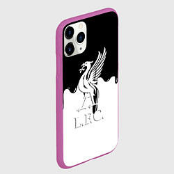 Чехол iPhone 11 Pro матовый Ливерпуль разводы красок, цвет: 3D-фиолетовый — фото 2